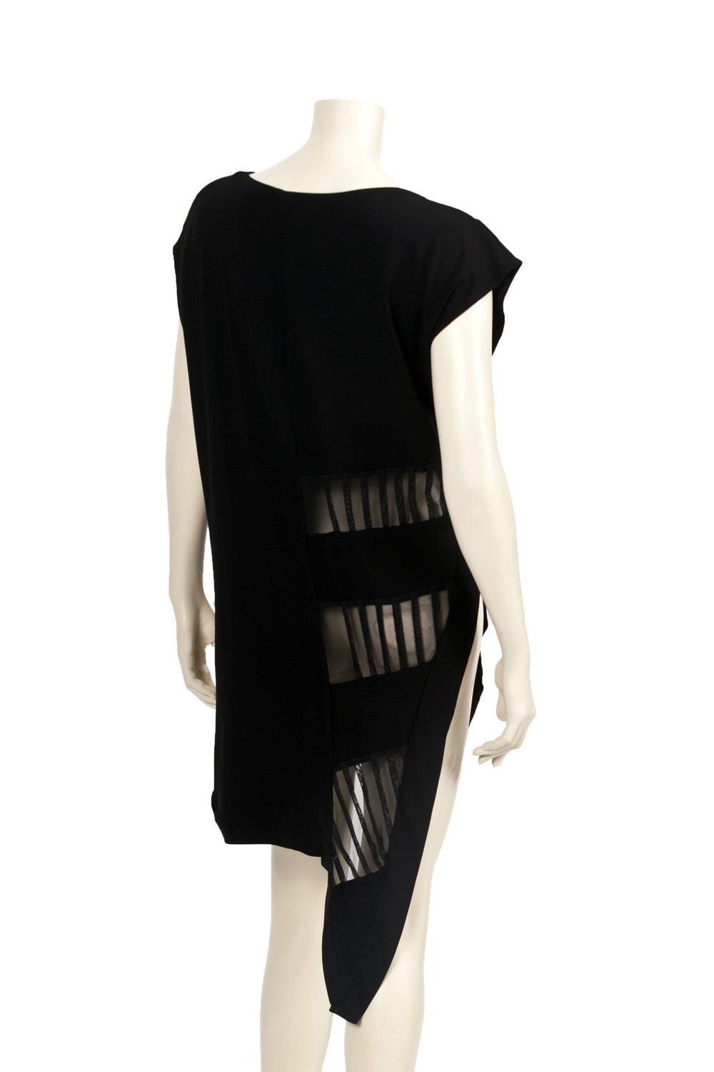 OUT OF STOCK/ Jersey Black Top With Asymmetric Cut | Tata Fashion