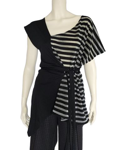 Out of stock/Two side stripes blouse
