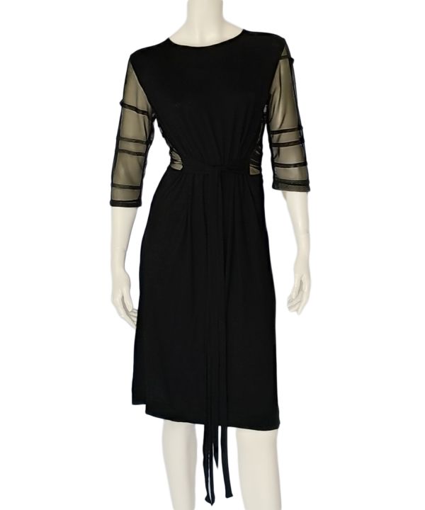 Black top with the tulle details — another view