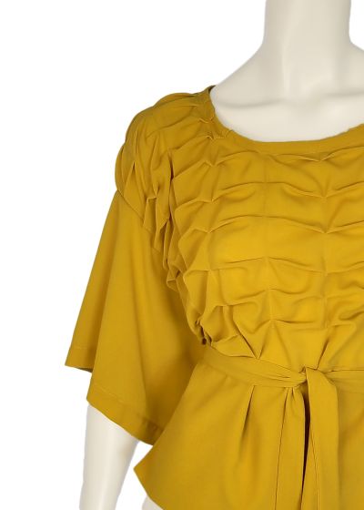 Sunny mustard textured top