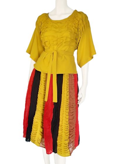 Sunny mustard textured top