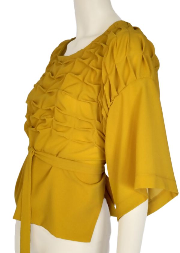 Sunny mustard textured top — another view