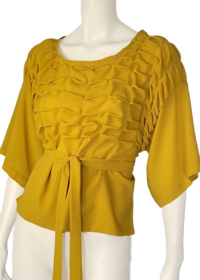 Sunny mustard textured top