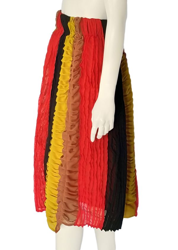 Multi-color midi full skirt — another view