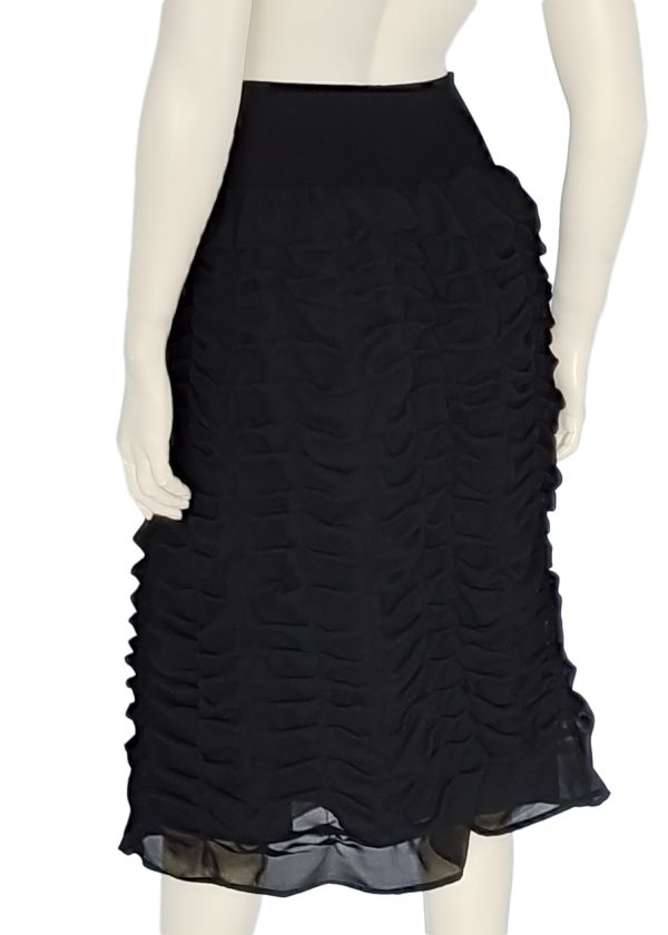 Black midi full skirt — another view