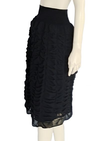 Black midi full skirt