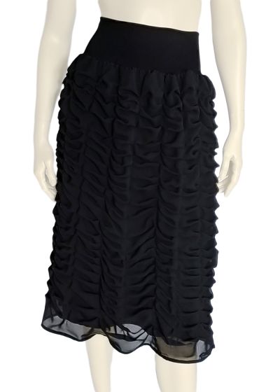 Black midi full skirt
