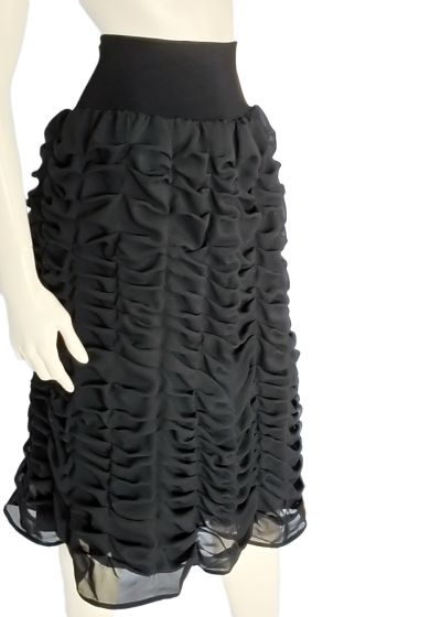 Black midi full skirt