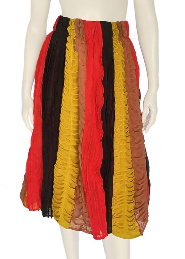 Multi-color midi full skirt