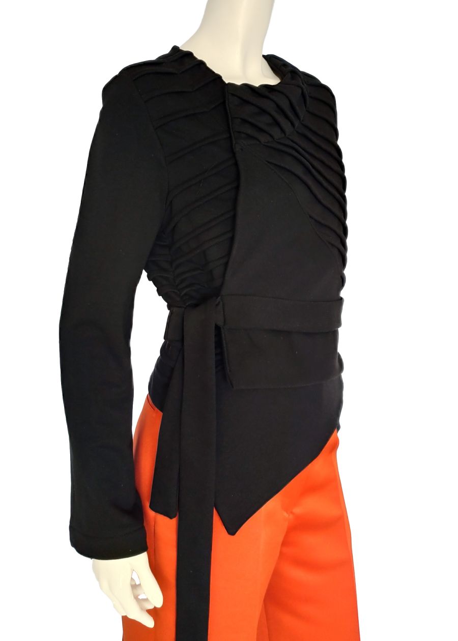 Asymmetrical Black Jacket — front view