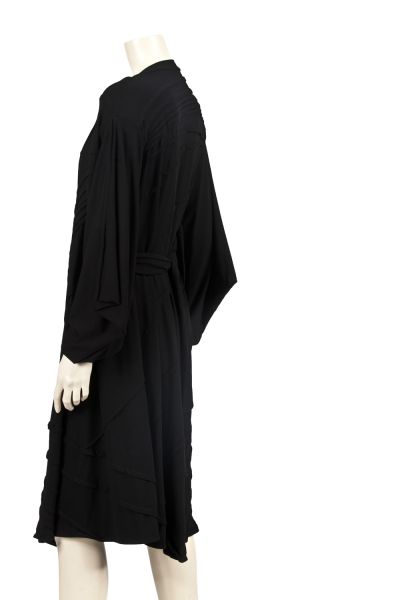 OUT OF STOCK/Classic TATA Black Jersey Wrap Coat