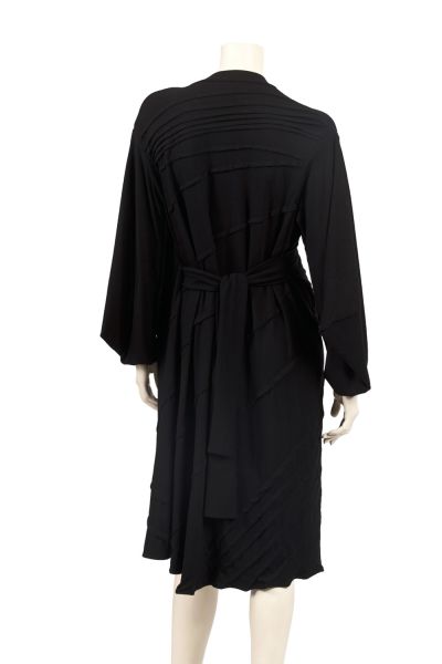OUT OF STOCK/Classic TATA Black Jersey Wrap Coat