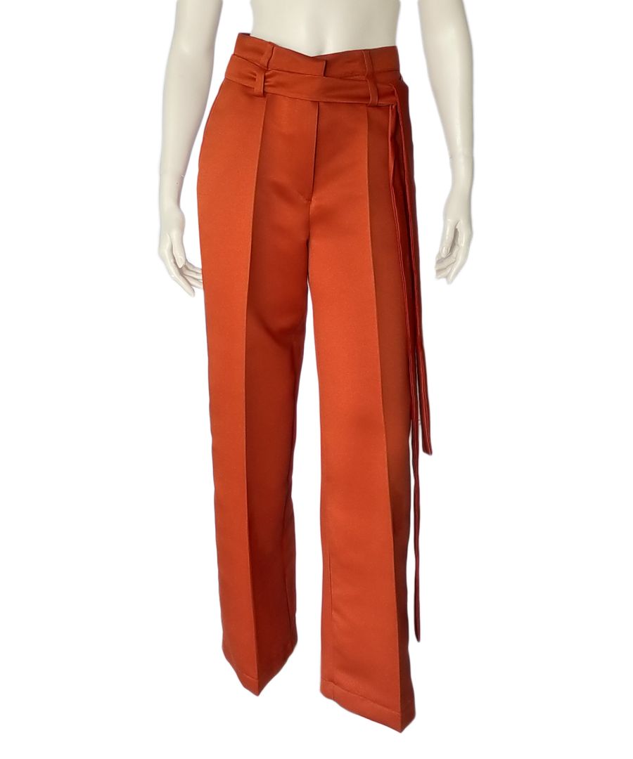 Wide leg high waist trousers — front view