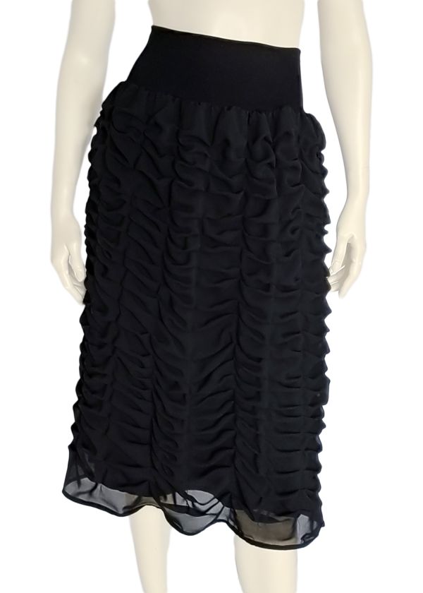 Black midi full skirt