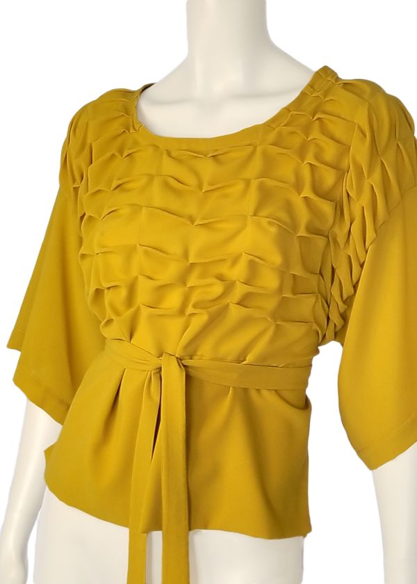 Sunny mustard textured top