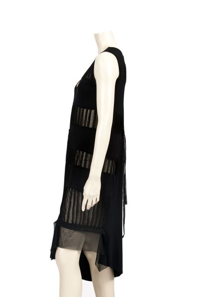 OUT OF STOCK/ Asymmetric Black Half Naked Midi Dress
