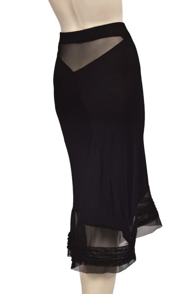 OUT OF STOCK/Black Half Naked Midi Skirt