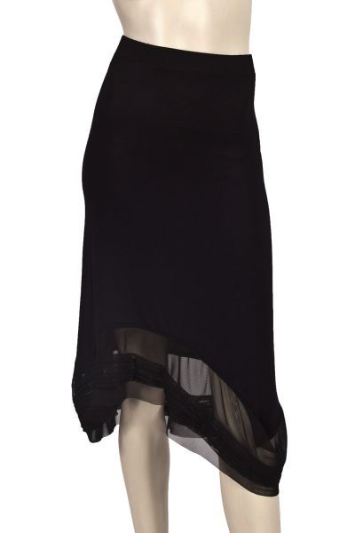 OUT OF STOCK/Black Half Naked Midi Skirt