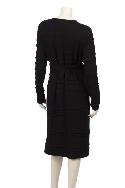 OUT OF STOCK/ Wrapped Black Jersey Midi dress