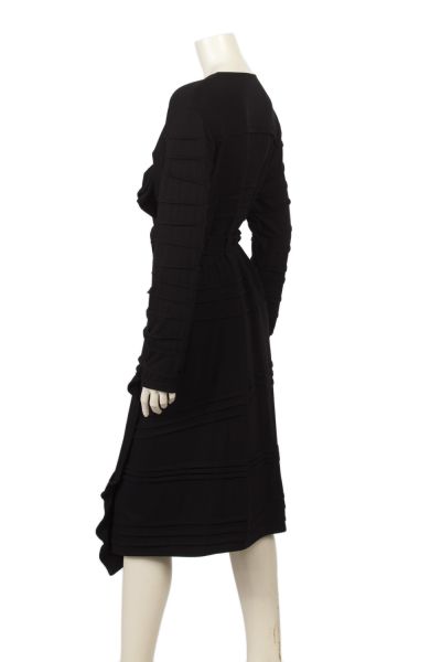 OUT OF STOCK/ Wrapped Black Jersey Midi dress