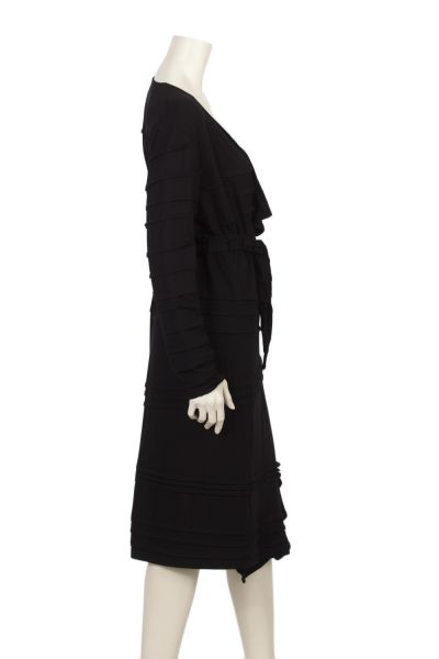 OUT OF STOCK/ Wrapped Black Jersey Midi dress