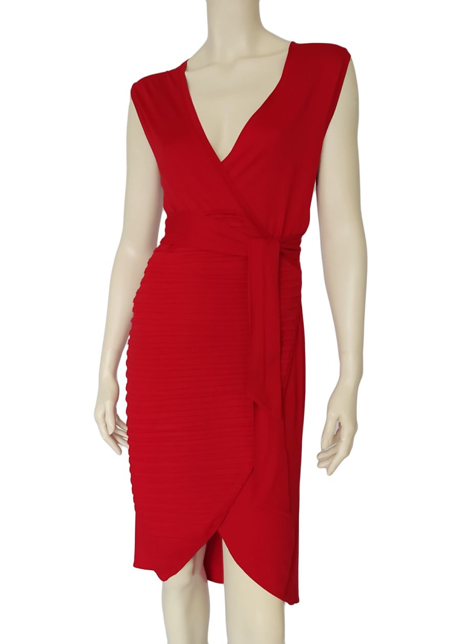 Out  OF Stock/Red Cocktail Dress — front view