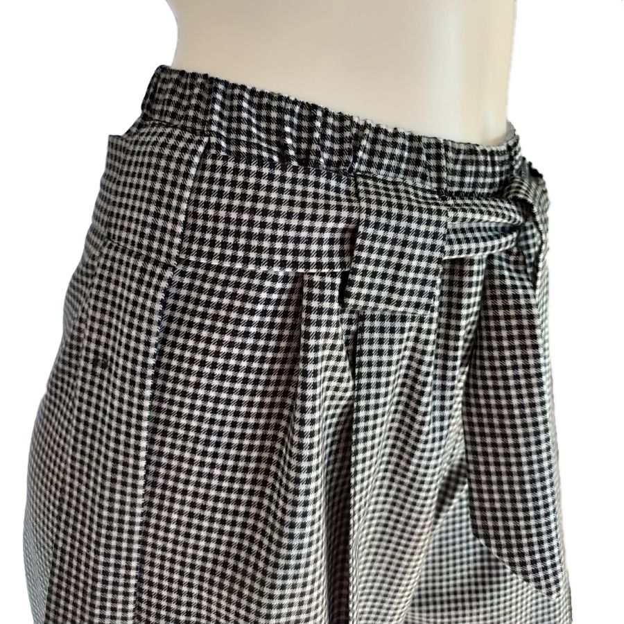 Pied-de-poule ankle Wide Legs Trousers — front view