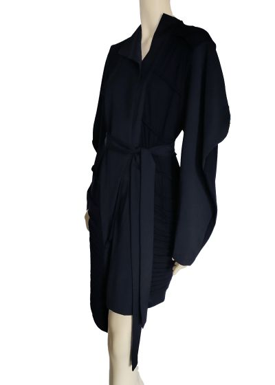 SOLD/ Asymmetric Midi Black Coat