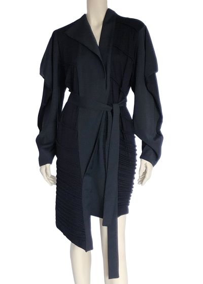 SOLD/ Asymmetric Midi Black Coat