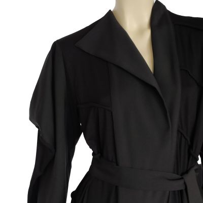 SOLD/ Asymmetric Midi Black Coat