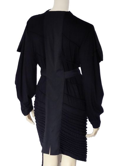 SOLD/ Asymmetric Midi Black Coat