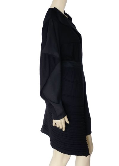 SOLD/ Asymmetric Midi Black Coat