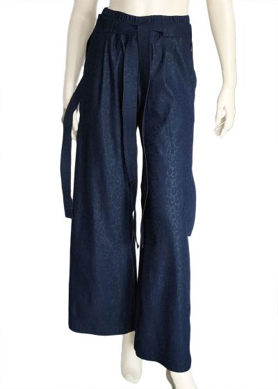 Wide Leg Leopard Jeans Trousers