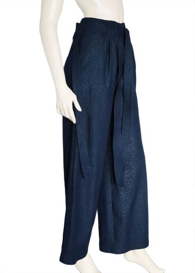Wide Leg Leopard Jeans Trousers