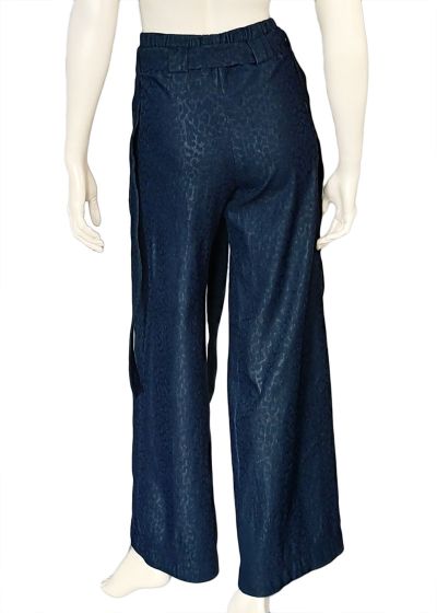 Wide Leg Leopard Jeans Trousers
