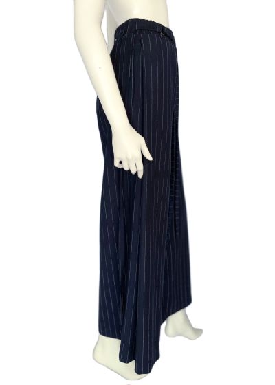 Striped Woolen Wide Trousers