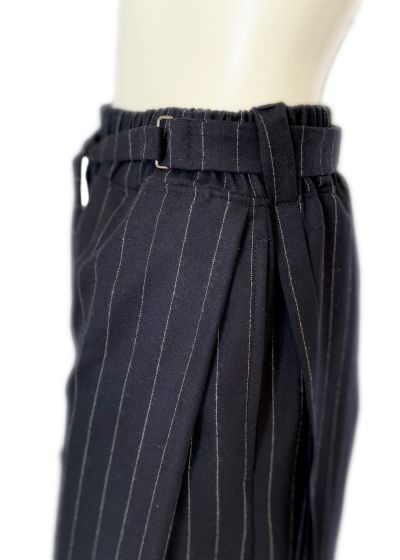 Striped Woolen Wide Trousers