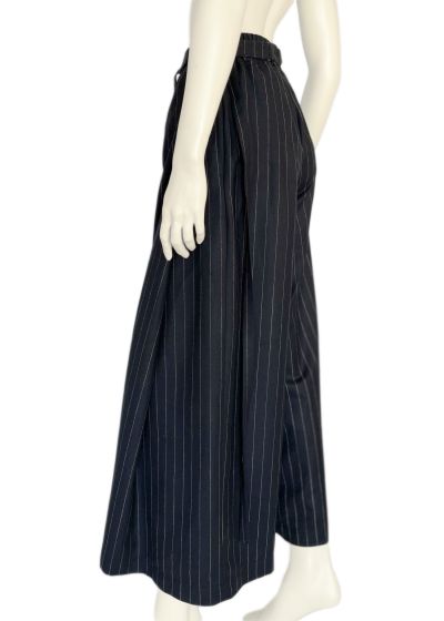 Striped Woolen Wide Trousers