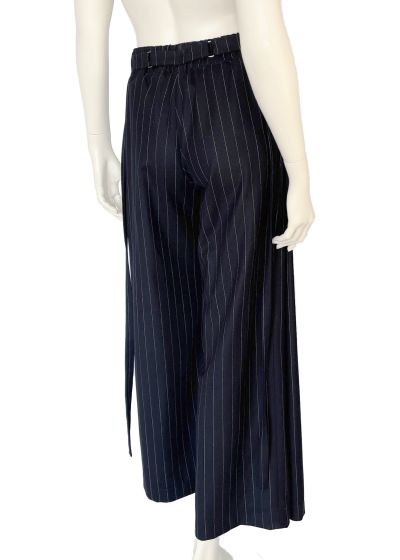 Striped Woolen Wide Trousers