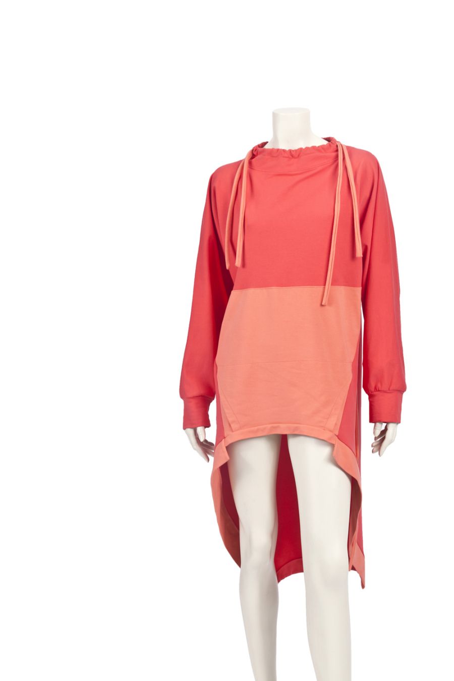 OUT OF STOCK/Asymmetric Two Color Hoodie — front view